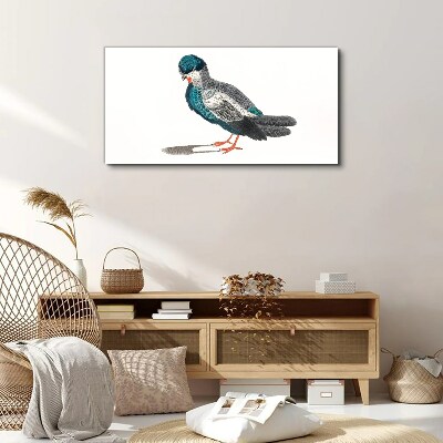 Colorful bird on white background Canvas wall art