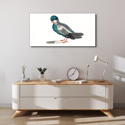 Colorful bird on white background Canvas wall art