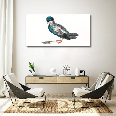 Colorful bird on white background Canvas wall art