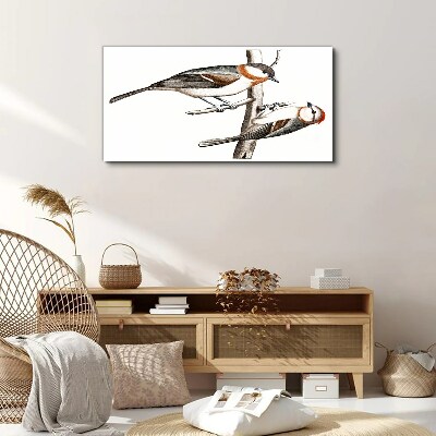 Nightingales on a branch Print on canvas