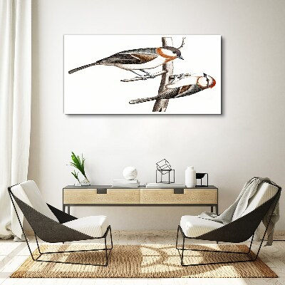 Nightingales on a branch Print on canvas