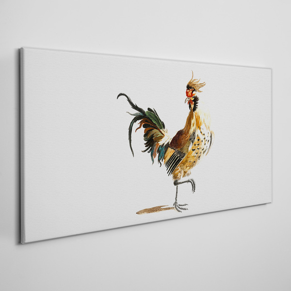 Rooster on the move Print on canvas