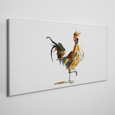 Rooster on the move Print on canvas