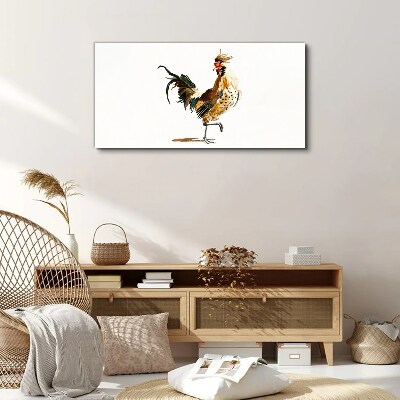 Rooster on the move Print on canvas