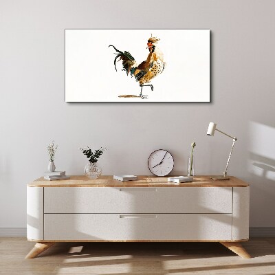 Rooster on the move Print on canvas