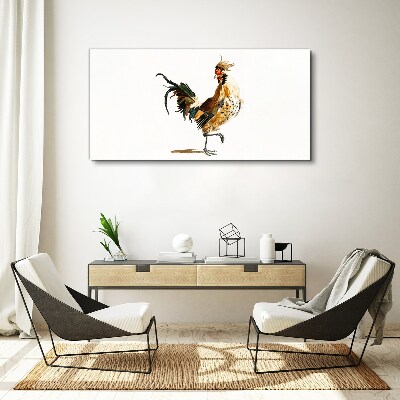 Rooster on the move Print on canvas