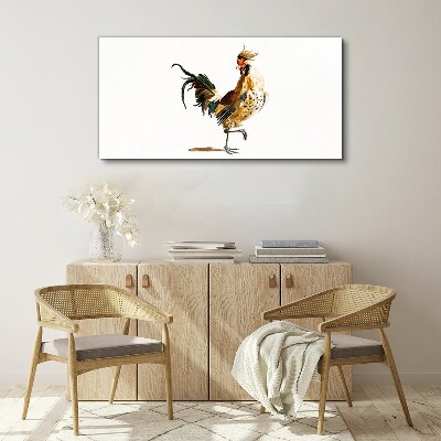Rooster on the move Print on canvas
