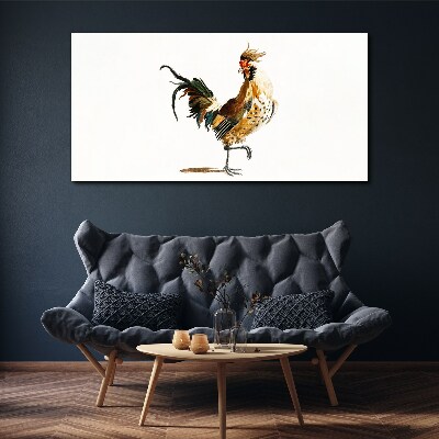 Rooster on the move Print on canvas