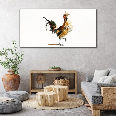 Rooster on the move Print on canvas