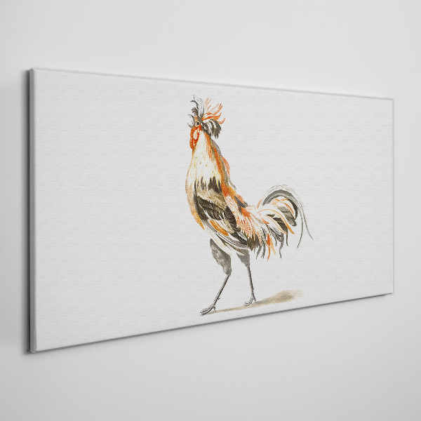 Rooster on the move Print on canvas