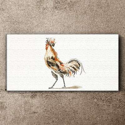 Rooster on the move Print on canvas