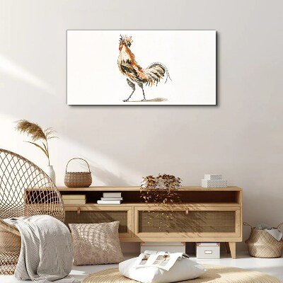 Rooster on the move Print on canvas