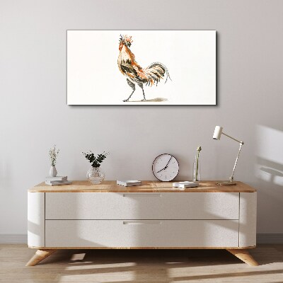 Rooster on the move Print on canvas