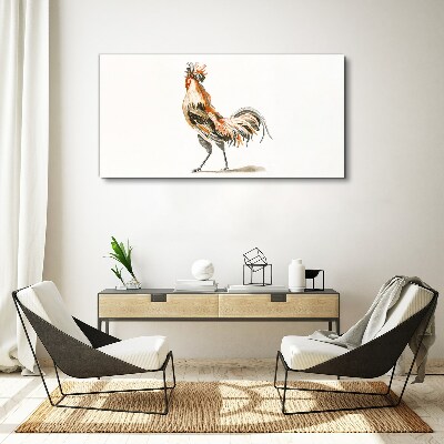 Rooster on the move Print on canvas