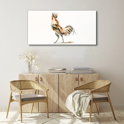 Rooster on the move Print on canvas