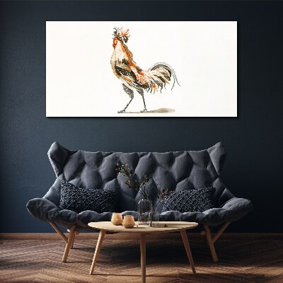 Rooster on the move Print on canvas