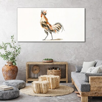 Rooster on the move Print on canvas