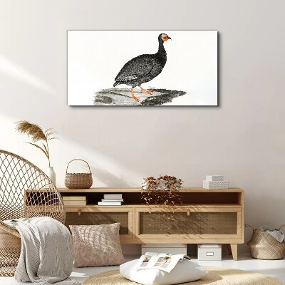 Black bird on white background Print on canvas
