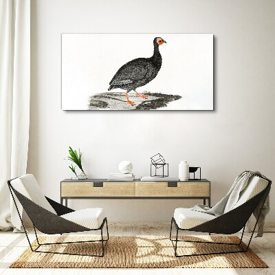 Black bird on white background Print on canvas