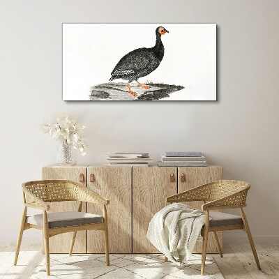 Black bird on white background Print on canvas