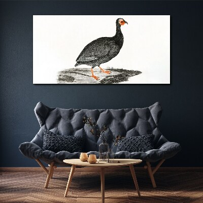 Black bird on white background Print on canvas