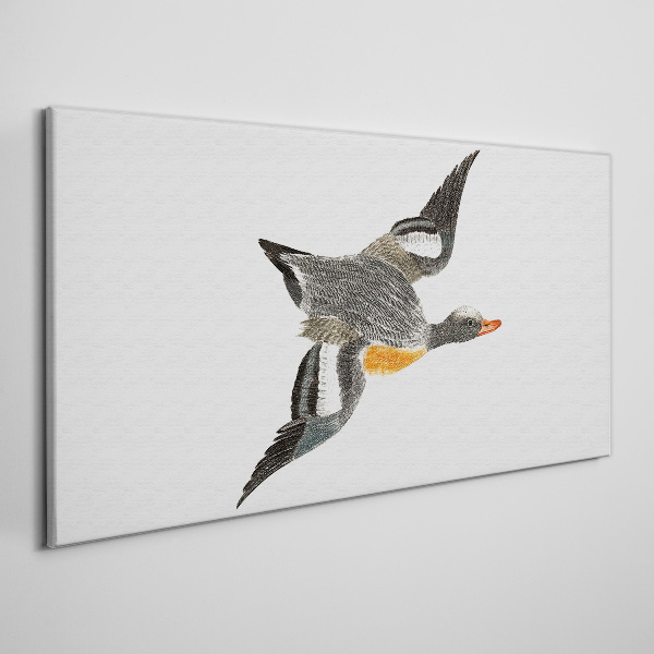 Flying goose in the colors of nature Print on canvas