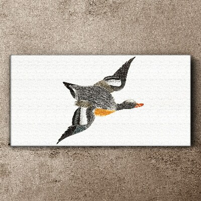 Flying goose in the colors of nature Print on canvas