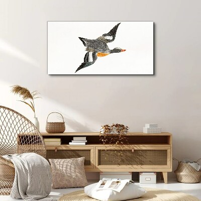 Flying goose in the colors of nature Print on canvas