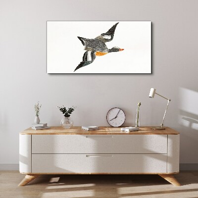 Flying goose in the colors of nature Print on canvas