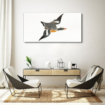 Flying goose in the colors of nature Print on canvas
