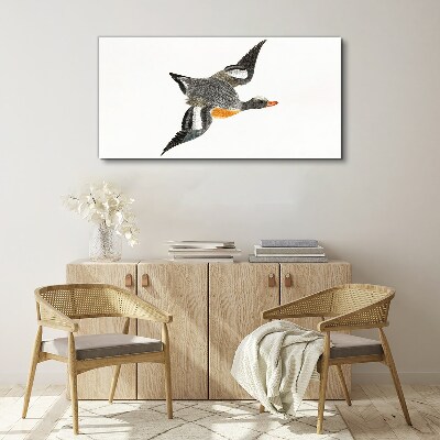 Flying goose in the colors of nature Print on canvas