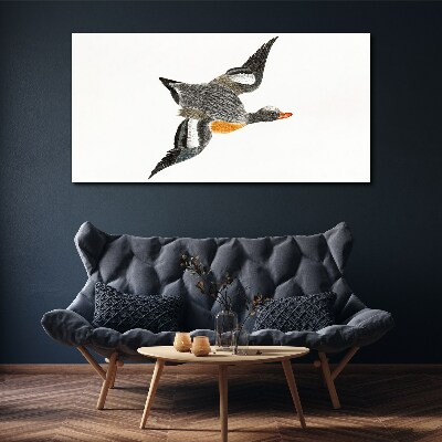 Flying goose in the colors of nature Print on canvas