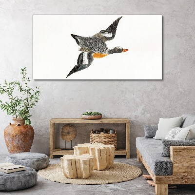 Flying goose in the colors of nature Print on canvas