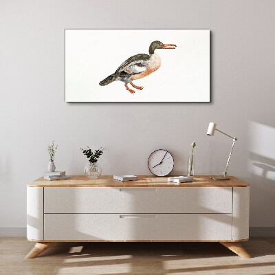 Duck on a white canvas background Canvas wall art