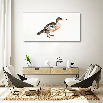 Duck on a white canvas background Canvas wall art
