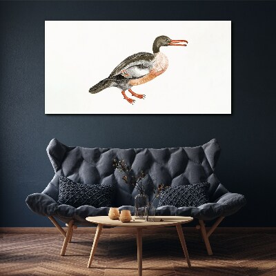 Duck on a white canvas background Canvas wall art