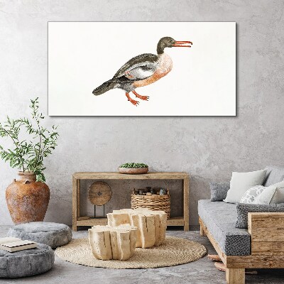 Duck on a white canvas background Canvas wall art