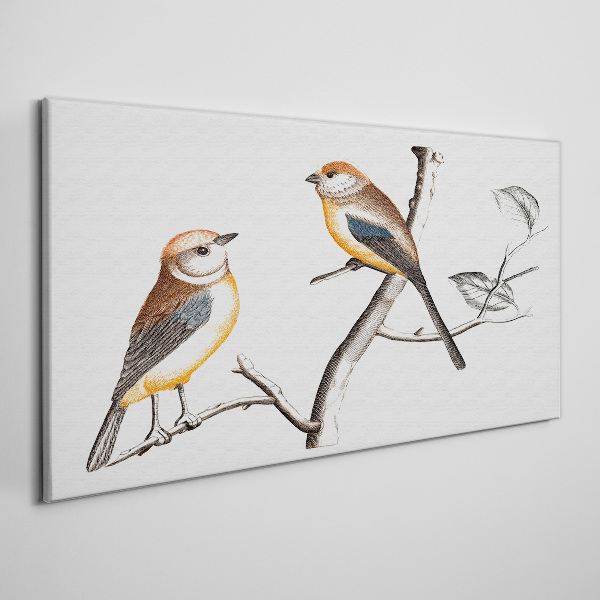 Birds on a branch Print on canvas