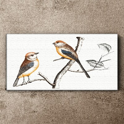 Birds on a branch Print on canvas