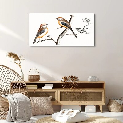 Birds on a branch Print on canvas