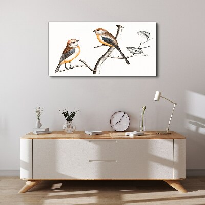 Birds on a branch Print on canvas