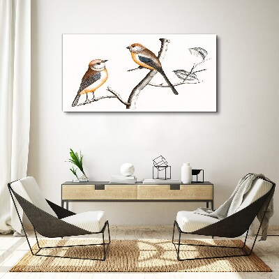 Birds on a branch Print on canvas