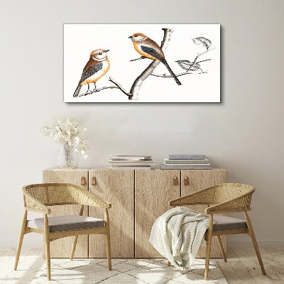 Birds on a branch Print on canvas