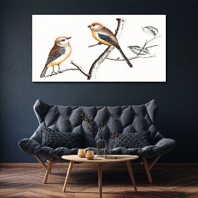 Birds on a branch Print on canvas