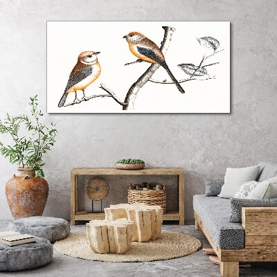 Birds on a branch Print on canvas