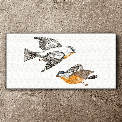 Drawing animal bird Canvas Wall art