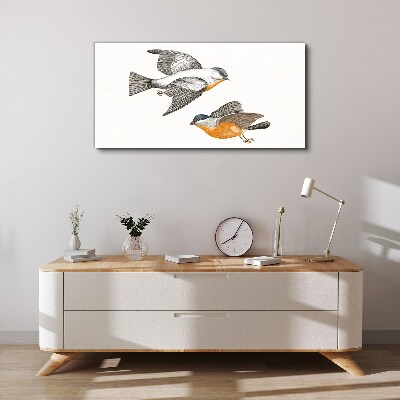 Drawing animal bird Canvas Wall art