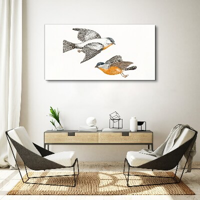 Drawing animal bird Canvas Wall art