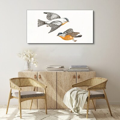 Drawing animal bird Canvas Wall art