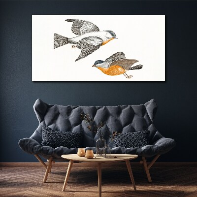 Drawing animal bird Canvas Wall art